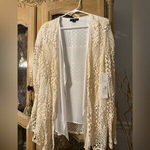 NWT Tribal Cream Crochet Women's Jacket